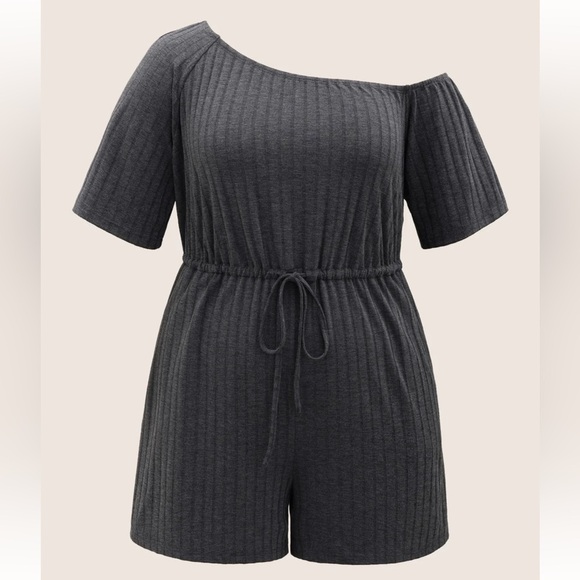 BloomChic Dolman Sleeve Asymmetrical Neck Drawstring Waist Short Rompers XL us14 - Picture 6 of 7